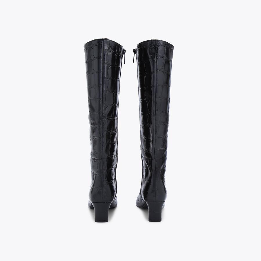 کفش چرم بوت زنانه مشکی کرت گایگر مدل regent knee boot