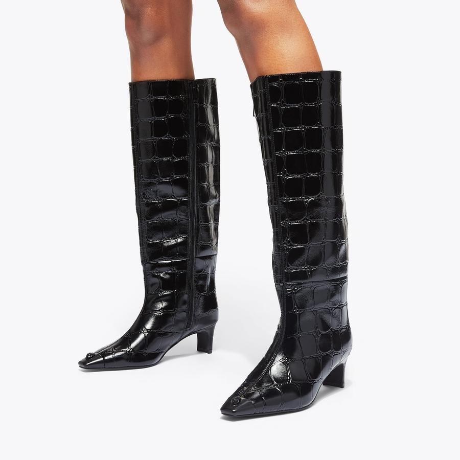 کفش چرم بوت زنانه مشکی کرت گایگر مدل regent knee boot