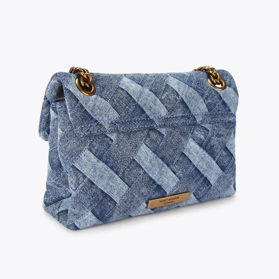 کیف مینی زنانه آبی کرت گایگر مدل mini denim kensington bag