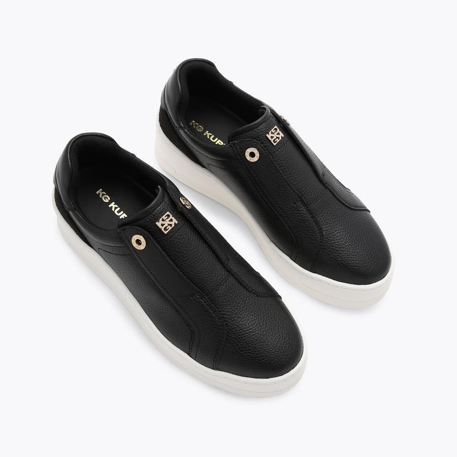 کفش زنانه سفید، مشکی کرت گایگر مدل leader laceless sneaker