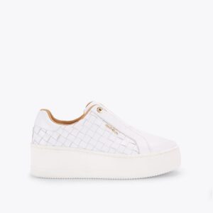 کفش ورزشی زنانه سفید کرت گایگر مدل connected laceless weave trainer