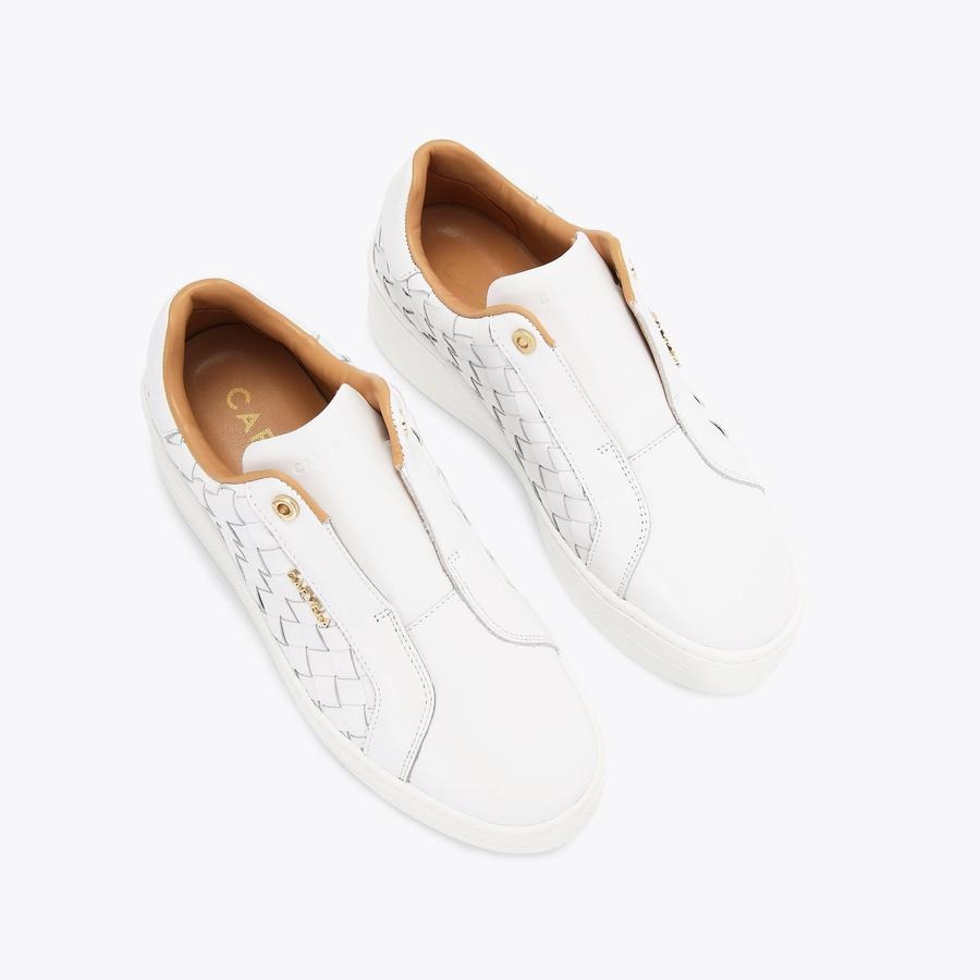 کفش ورزشی زنانه سفید کرت گایگر مدل connected laceless weave trainer