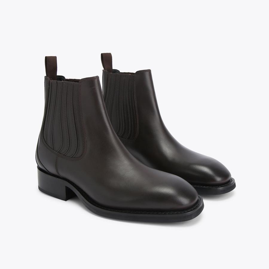 کفش بوت مردانه قهوه‌ای کرت گایگر مدل kemp chelsea boot