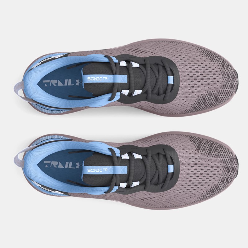 کفش دویدن تریل اسپرت آبی، خاکستری آندر آرمور مدل Unisex UA Sonic Trail Running Shoes